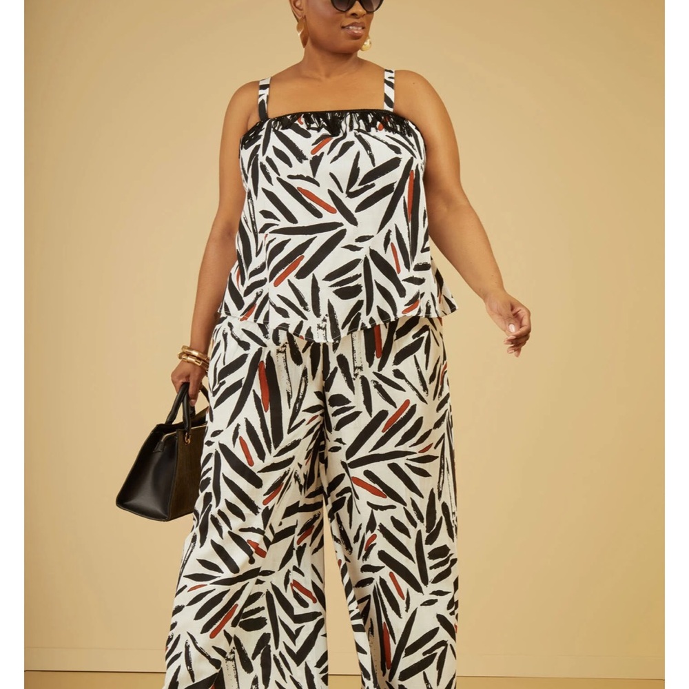 Pants suit top and pants set